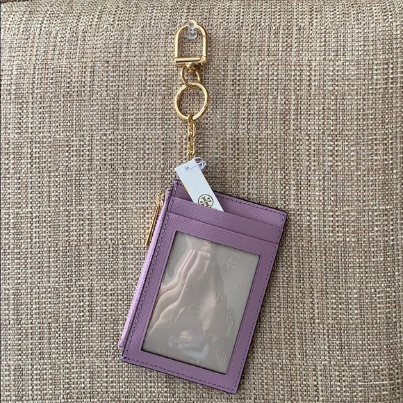 Tory Burch Emerson Case Key Ring ID Insert Violet - Picture 2 of 11